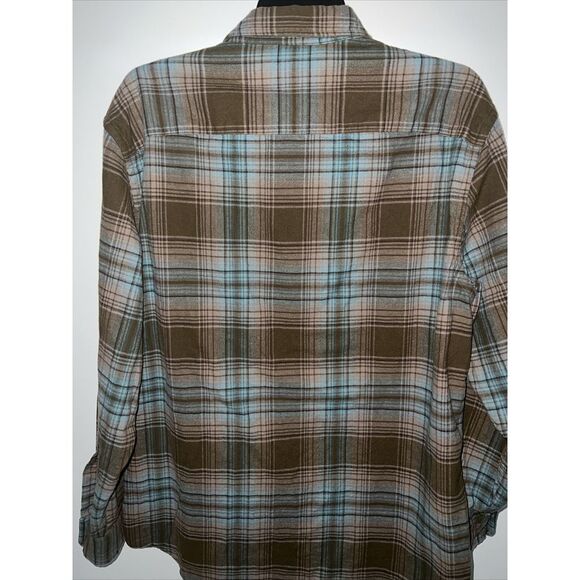 Pendleton Mason Flannel Shirt Plaid Brown Plaid Size L - Picture 4 of 5